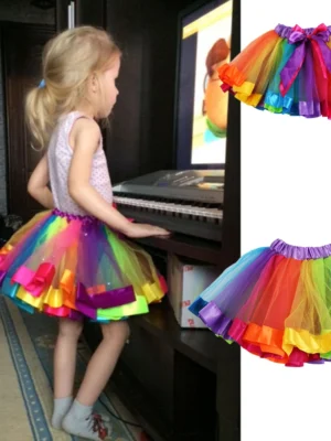 Tutu Skirt Baby Girl Skirts 1 To 8 Years Princess Pettiskirt Party Dance Rainbow Tulle Skirts Girls Clothes Children Clothing