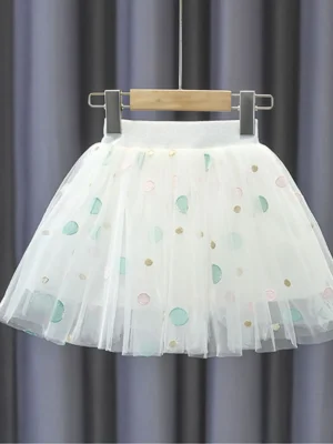 Summer Kids Girls Skirts Princess Mesh Pretty Tutu Skirts Floral Embroidery Girls Mesh Skirt Carnival Children Clothing 1-7T